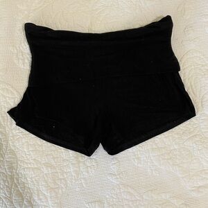 Black Fold-Over Waist Women's Shorts